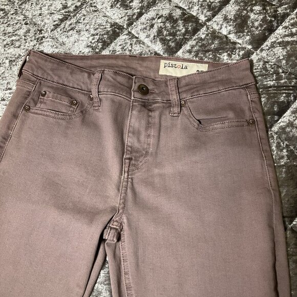 PISTOLA NWOT Purple Ankle Zip Denim Stretch Jeans Size 27 - Picture 2 of 11
